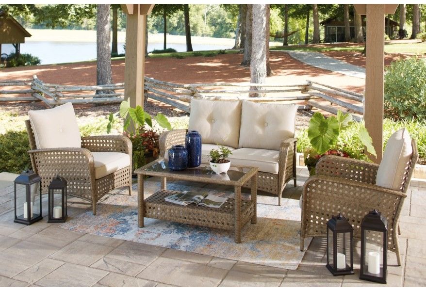 New Outdoor Wicker Patio Furniture Lounge 4pc Set