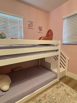 White bunk bed