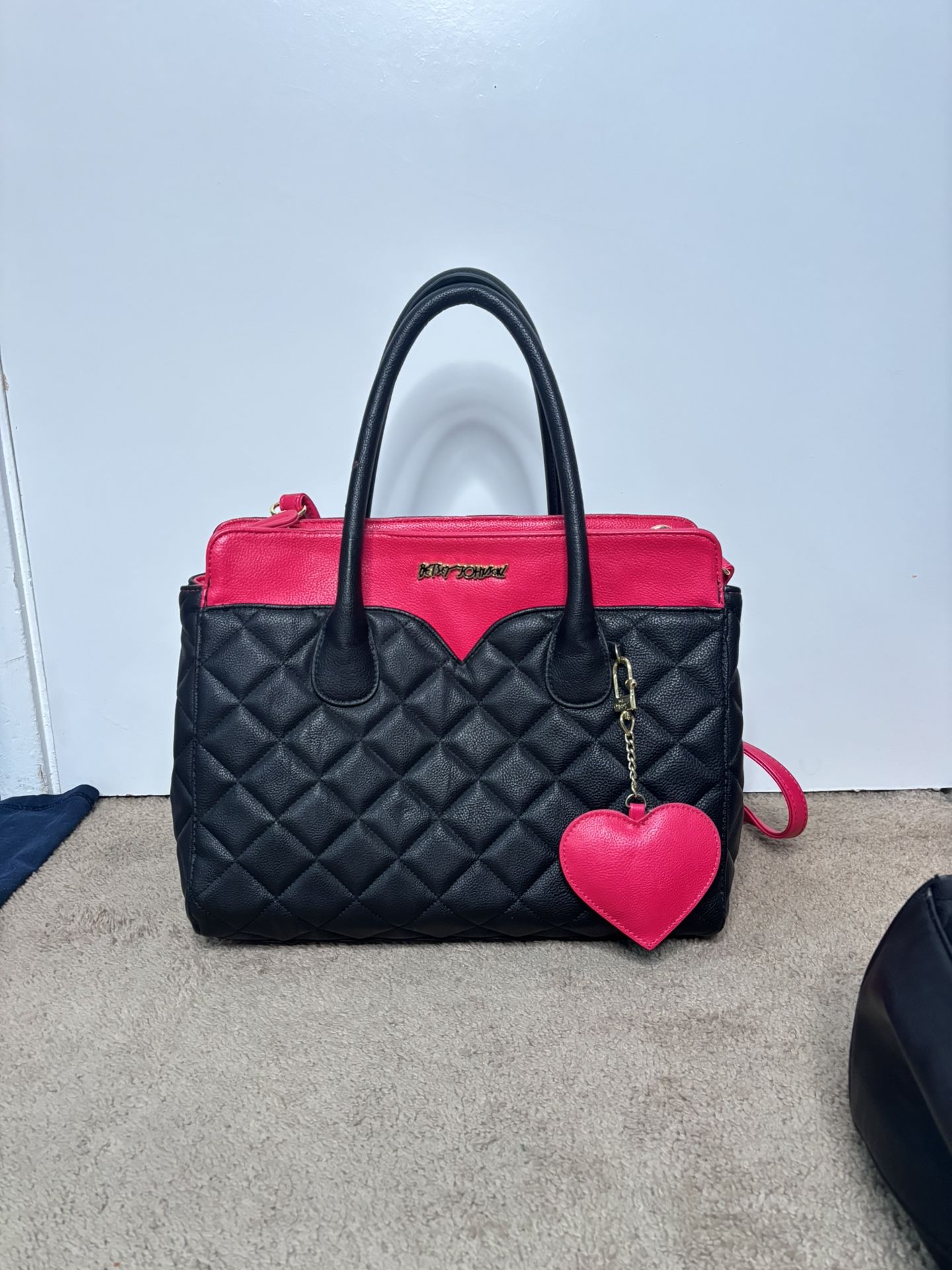 Hot pink & black Betsey Johnson purse