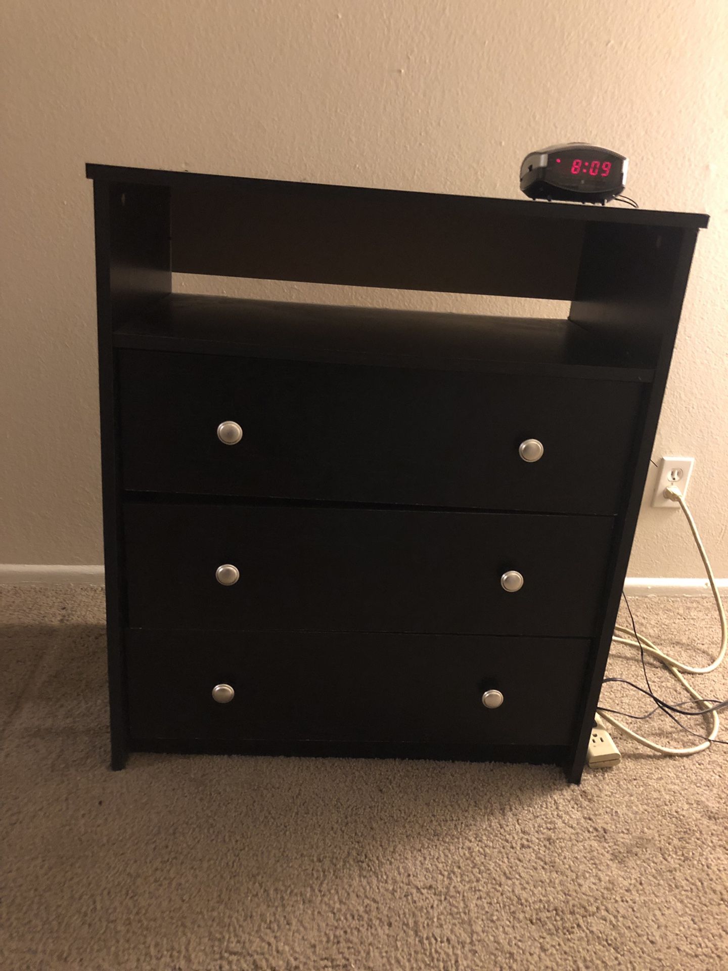 Two Dressers (black) ( tall dresser and short dresser set) one for $10 or both for $20