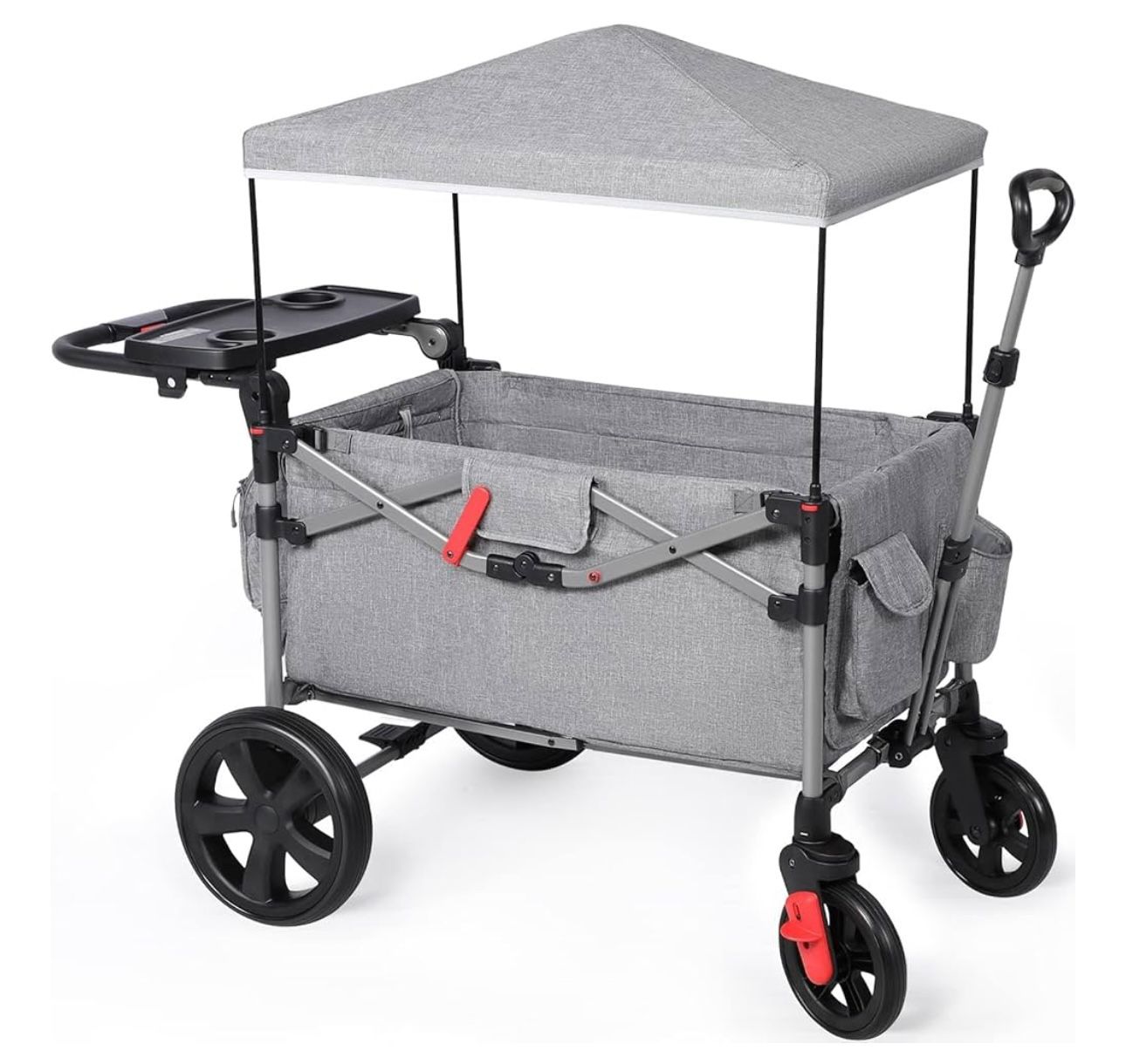 Brand New - EVER ADVANCED Foldable Wagons for Two Kids & Cargo, Collapsible Folding Stroller wagon.