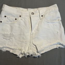 Levi’s White Jean Shorts 