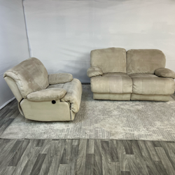 ( Delivery Available ) Light Gray Couch Recliner Set