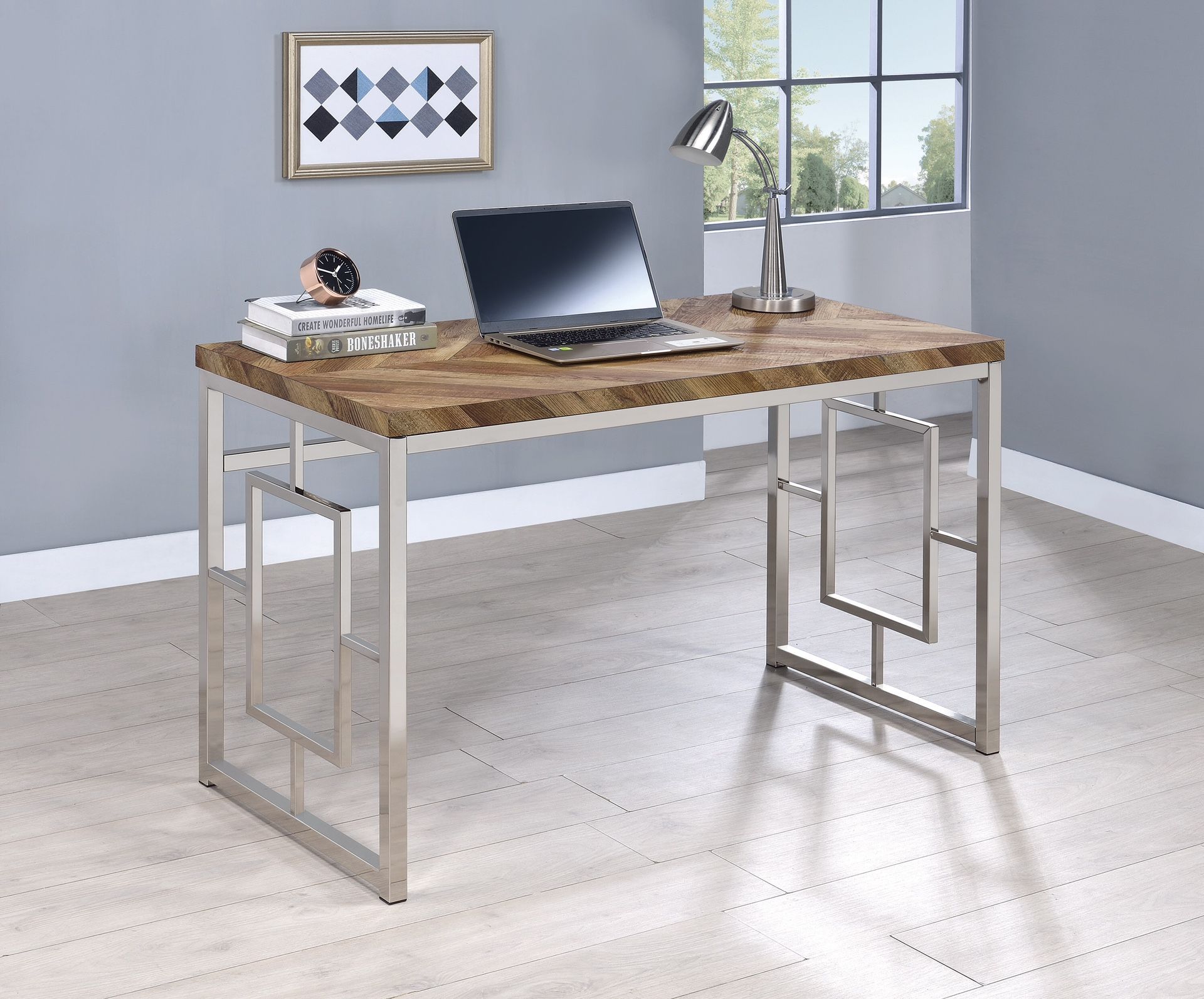 Writing Desk- Rustic Tobacco Herringbone! Brand New! Best Deal!