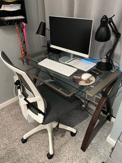 Small computer desk with chair
