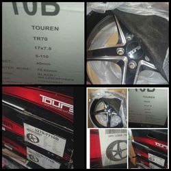 Touren TR70 17x7.5 Wheels Black Milled Spokes