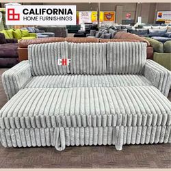 Modern Corduroy Convertible Sleeper Sofa Bed with USB Charging Port