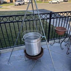 Great Cast Iron Fire Pit With Grill Accessories!