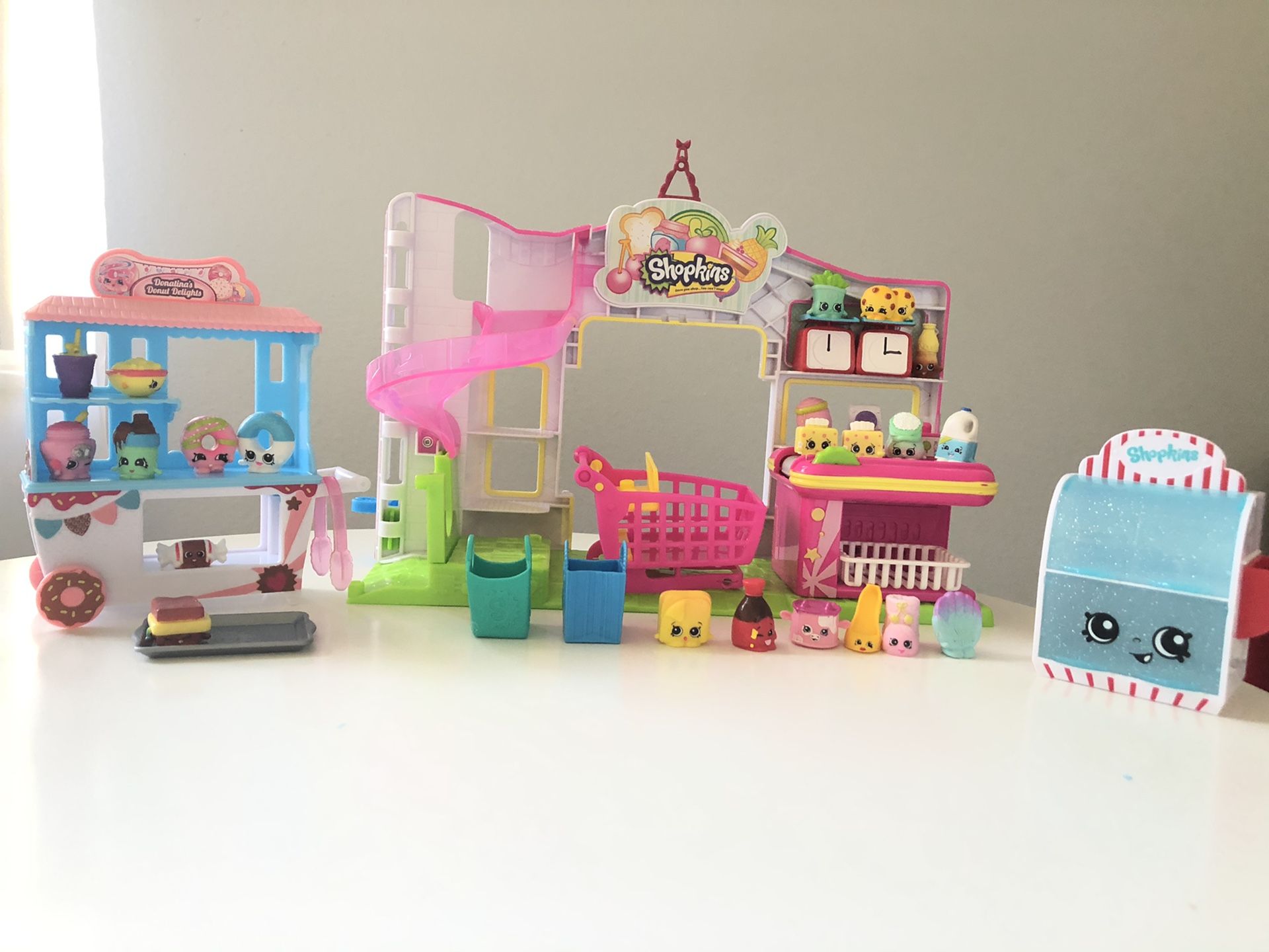 Shopkins play house, shopping store, furniture, collectibles with case, dolls etc