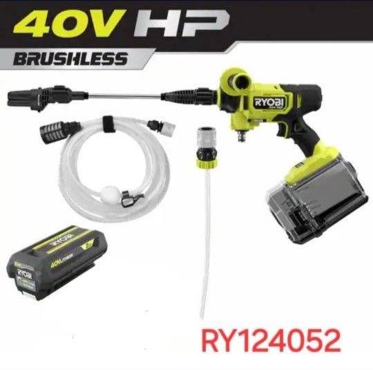 RYOBI
40V HP Brushless EZClean 600 PSI 0.7 GPM Cordless Battery Cold Water Power Cleaner with 2.0 Ah Battery