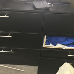 Black six drawer dresser