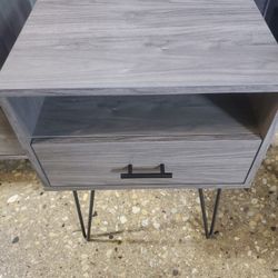 Mid Century Modern Style Gray Night Stand (NEW IN A BOX)