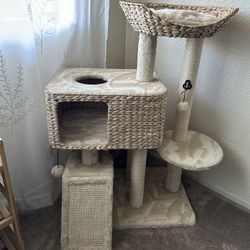 Brand New Boho Wicker Cat Tree 
