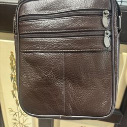 Genuine Leather Crossbody  Travel  Bag - Unisex - New- M-$25 