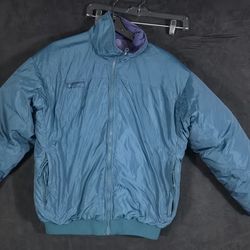 Vintage Columbia Sportswear Puffer Jacket Teal Blue 90s Retro Winter Coat Men’s Size ~XL