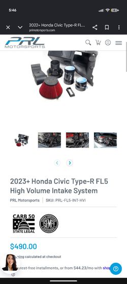 PRL intake Honda Civic type R FL5
