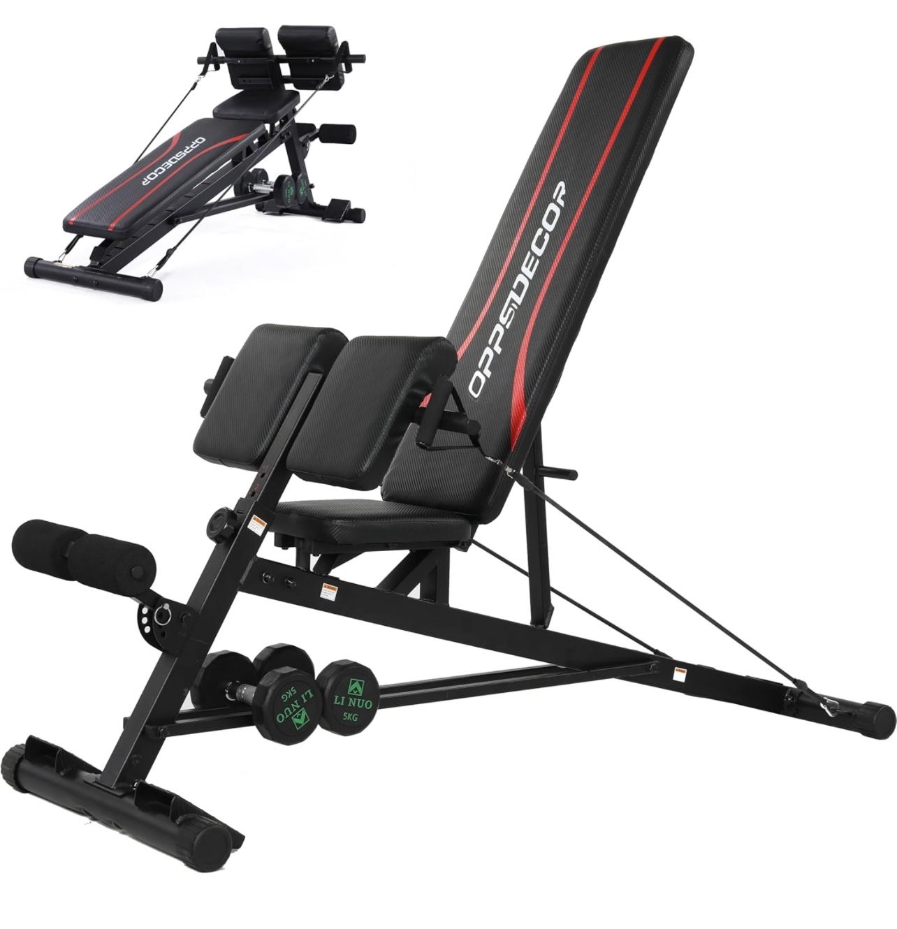 Brand New Weight Bench Set with Preacher Curl Hyper Back Extension, All-in-One Sit Up Bench, Roman Chair, Professional Bench Press for Full Body Exerc
