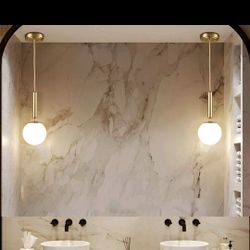 Nordic Gold Globe Pendant Lights (2 lamps combo) BRAND NEW