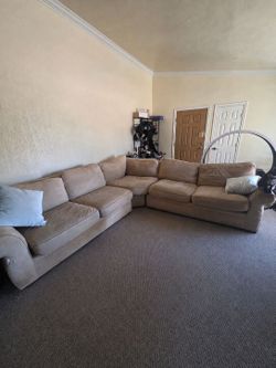 Tan Sectional Pottery Barn Couch