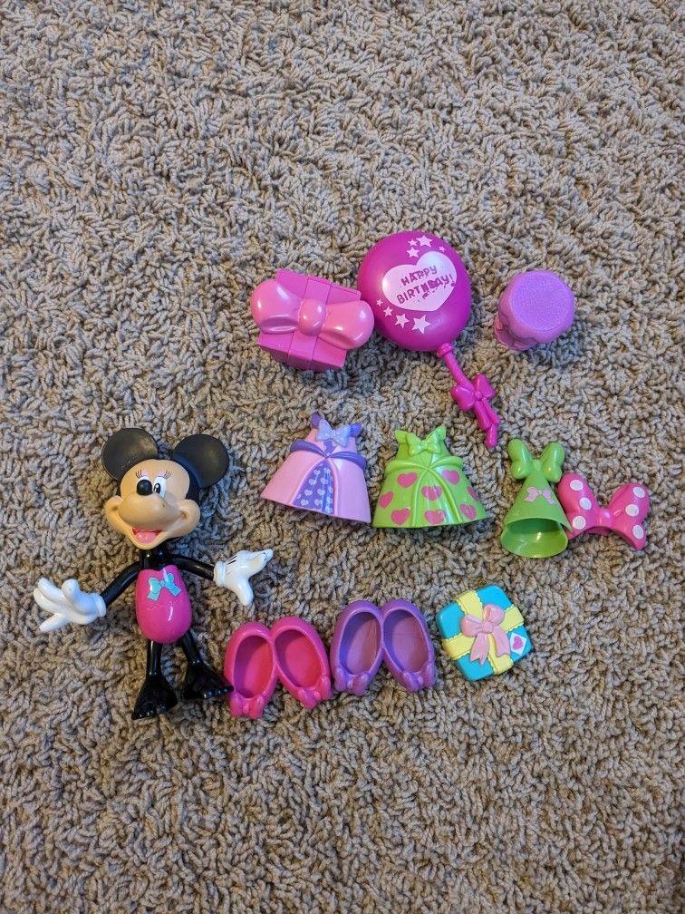 Minnie Mouse Snap On Clothes Doll Birthday