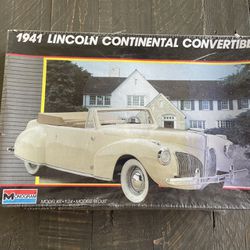 Monogram 1:24 1941 Lincoln Continental Convertible Plastic Model Kit 2312 NEW