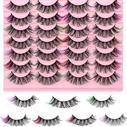 Vibrant Multi-Color False Eyelashes Set