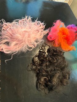 Lot of 3 Curly Hair Pieces / Wigs