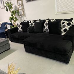 Black Oversized Comfortable Sectional ‼️take It Home With $39 Easy Approval ‼️