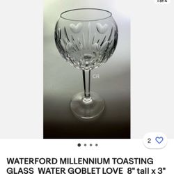 2 Waterford Crystal Water Tasting Glasses. 