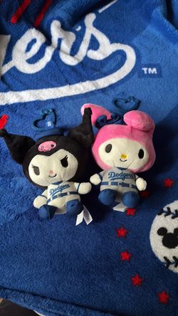 Hello Kitty Dodgers Plush Keychain