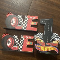 Race Car 1st birthday centerpieces