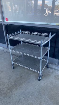 Chrome Heavy-Duty Wire Cart -Shelf
