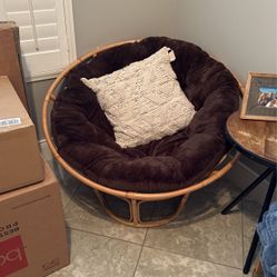 Round Rattan Chair With Cushion