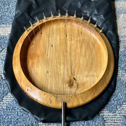 12-String Handmade Maple Lyre Bowl Harp w/ Case and Tuner Key
