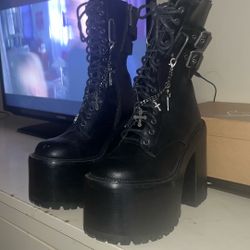 Black Platform Boots Combat Boots