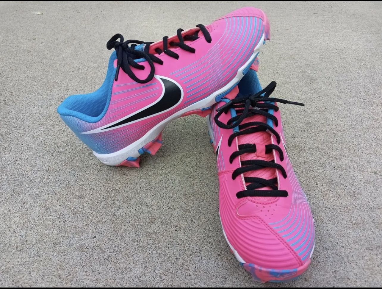 Nike Boys Hyperdiamond 3 Keystone AO7938-601 Pink Softball Cleats Shoes Sz 4.5Y
