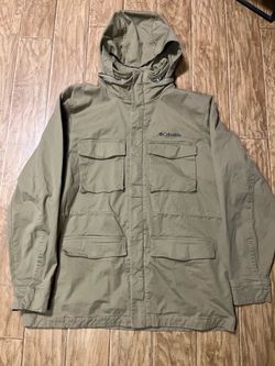 Columbia Men’s Tummil Pines Field Hiking Jacket Coat Size L Khaki Packable Hood
