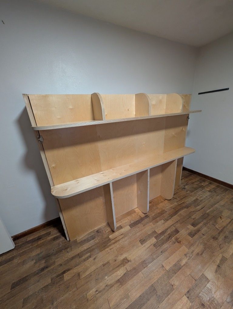 Finished Wood Murphy Bed with Queen Mattress, Barely Used