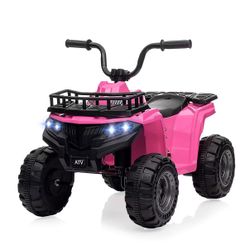 12V Kids Ride On Electric ATV, Ride Car Toy with Bluetooth Audio,High/Low Speed, LED Headlights, Battery Indicator & Radio Orange - Pink $50. Pick Up 