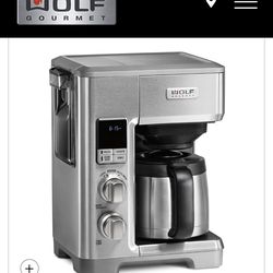WOLF Gourmet Programable Coffee Maker WGCM120S Auto Drip System Silver Knobs