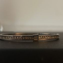 Chanel Ultra Bangle Bracelet (Silver with Crystals)