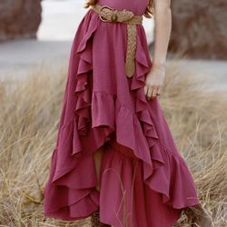 Joyfolie Sitara BOHO Skirt in Rose Size 6 