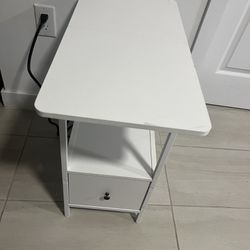 Brand New End Table with Charging Station,USB Ports and Outlets,Nightstand for Small