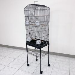 New in Box $60 Bird Cage 60” Tall Standing Parrot Parakeet with Rolling Stand 18x14x60 Inches