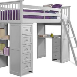 Flynn Loft Bed with Desk and Chest