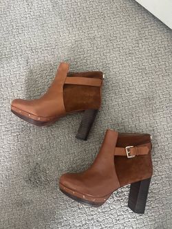 Massimo Dutti brown leather boots size 7.5