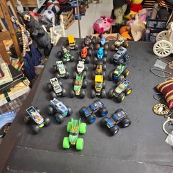 Lot Of 21 Diecast Monster Trucks Hot Wheels & Monster Jam Scales 1:24 & 1:64 Loose-SEE DESCRIPTION FOR WHAT'S INCLUDED
