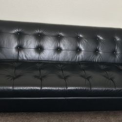 Black Leather Sofa With Matching Ottoman 
