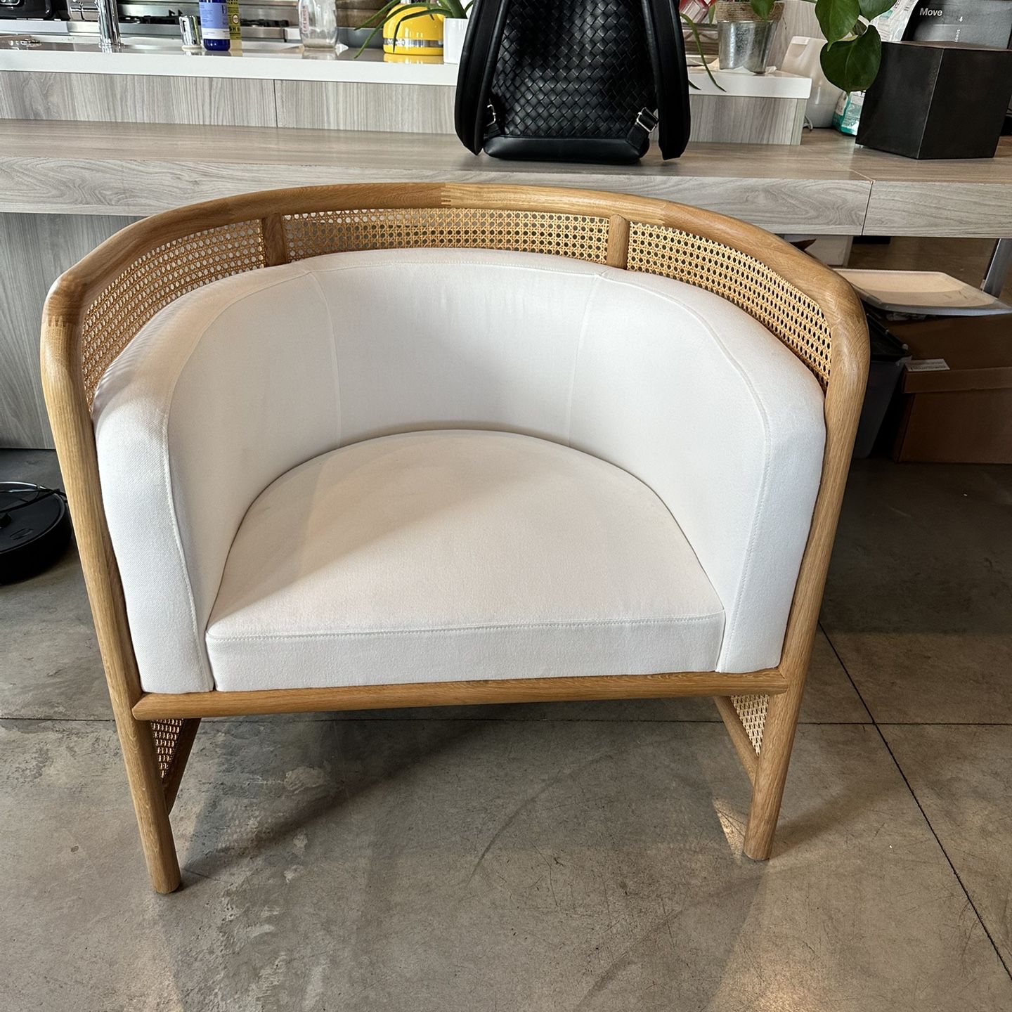 Crate barrel Rattan Fields Lounge Arm Chair 