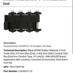 Crouse-Hinds LSA300-C-10 Conduit Link Seal